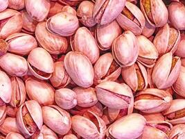 Pistachios on wooden background video