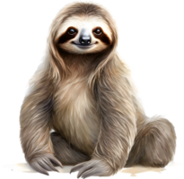 AI generated Watercolor painting of a cute Sloth. png