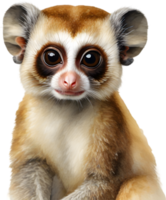 AI generated Watercolor painting of a cute Slow Loris. png