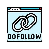 dofollow seo color icon vector illustration