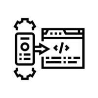 mobile-first indexing seo line icon vector illustration