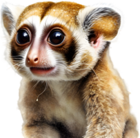 ai generiert Aquarell Gemälde von ein süß schleppend Loris. png