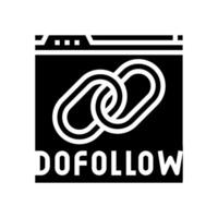 dofollow seo glyph icon vector illustration