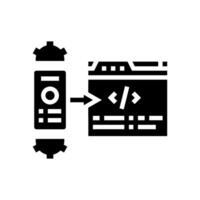 mobile-first indexing seo glyph icon vector illustration