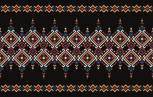 This cross stitch pattern recreates a colorful, pixelated ethnic motif with squares, triangles and diamonds.Design for fabric,pattern,motif,towel,aida,folk,retro,abstract,batik,zigzag,textile art. vector