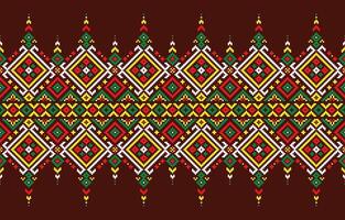 Cross stitch pattern recreates a colorful, pixelated ethnic motif pattern. Design for fabric,patterns,motif,towel,aida,folk,retro,abstract,batik,zigzag,textile art. vector