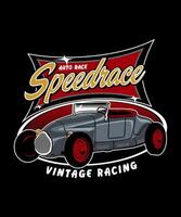 Speedrace Vintage Racing Retro Car Design vector