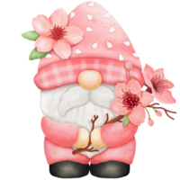 Pink gnome sakura,cute cartoon, character png