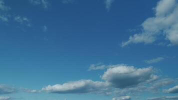 Airy Snow-White Clouds Move. Climate And Weather. Beautiful Background Sunny Cloudy Blue Skyscraper. video