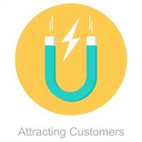 Attracting Customers and attract icon concept vector