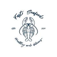 Seafood logo design restaurant fresh crab and shrimp logo for label product and seafood shop. this logo is suitable for seafood-related vector