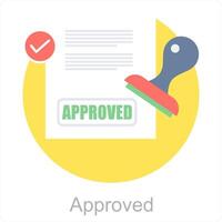 Approved and check icon concept vector