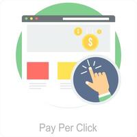 Pay Per Click and onlineicon concept vector