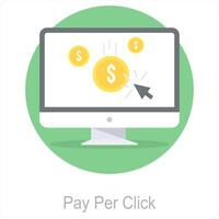 Pay Per Click and onlineicon concept vector
