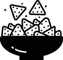 Nachos glyph and line vector illustration