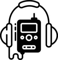 Audio Guide glyph and line vector illustration