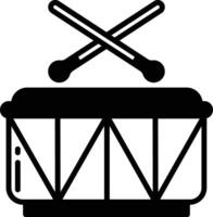 Drum glyph and line vector illustration