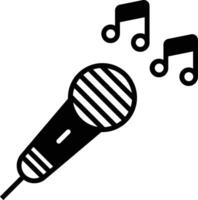 Mic glyph and line vector illustration