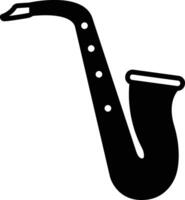 saxophone glyph and line vector illustration