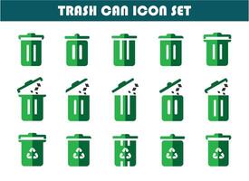 Ttash can icon set vector