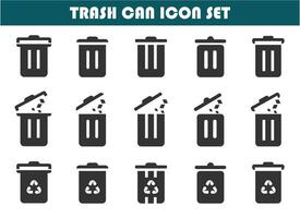 Ttash can icon set vector