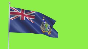 South Georgia and the Southern Sandwinch Islands Flag Slow Motion video