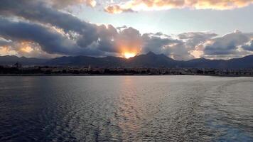 Sunset on the sea in Palermo video