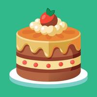 Beautiful colorful image of a birthday cake. cake with candles on it vector