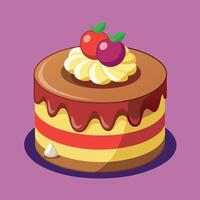 Beautiful colorful image of a birthday cake. cake with candles on it vector