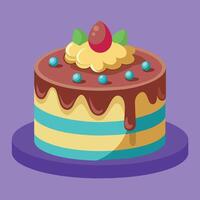 Beautiful colorful image of a birthday cake. cake with candles on it vector