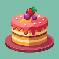 Beautiful colorful image of a birthday cake. cake with candles on it vector