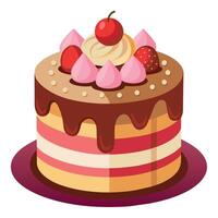 Beautiful colorful image of a birthday cake. cake with candles on it vector