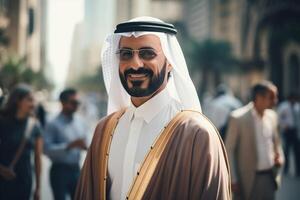 AI generated Approachable Smiling arab businessman. Generate Ai photo
