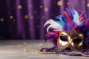 AI generated Extravagant Mardi gras carnival day. Generate Ai photo