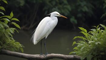 ai generado genial blanco garceta pájaro valores foto, garceta pájaro fotografía.vida silvestre fotografía, foto