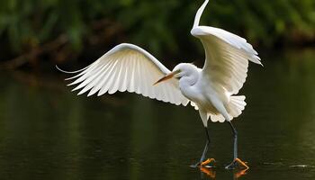 AI generated Great White Egret bird Stock Photo,Egret bird photography.Wildlife Photography, photo