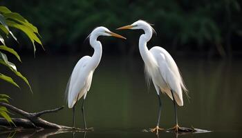 AI generated Great White Egret bird Stock Photo,Egret bird photography.Wildlife Photography, photo