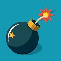 Cartoon bomb on a fire vector illustration