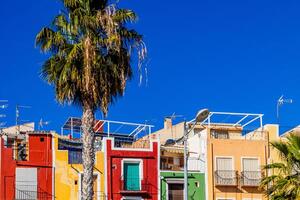 colorful city landscape from the city of Villajoyosa in Spain photo