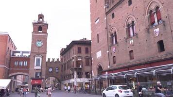 FERRARA ITALY 30 JULY 2020 View of Piazza del Municipio in Ferrara in Italy video