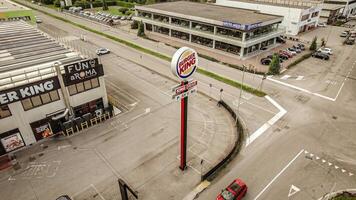 Villamarzana Italy 11 may 2023 Video footage featuring the iconic Burger King fast food restaurant sign
