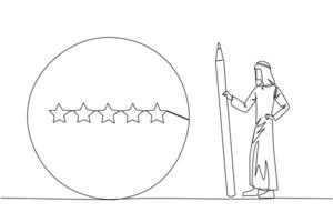 Single Line Drawing Rating Review 5 Star part 3 - Arabian Man-13.eps vector