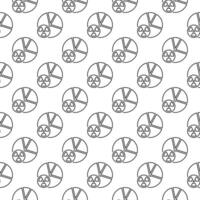 Radiation Pie Chart vector seamless pattern in outline style