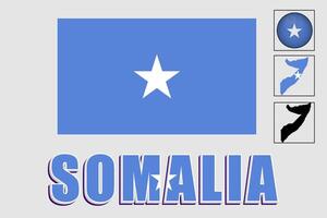 Somalia flag and map in a vector graphic