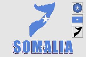 Somalia flag and map in a vector graphic