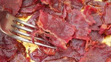 fork pick turkish meat pasturma video
