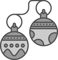 Jingle bell Line Filled Greyscale Icon vector