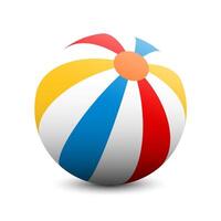 Colorful beach ball wqith shadow. Vector illustration.