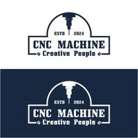 cnc torno máquina logo computadora numérico controlar moderno 3d corte tecnología diseño fabricación industria corte. esta logo es ideal para cnc corte máquinas, carpintería industria, y similar. vector