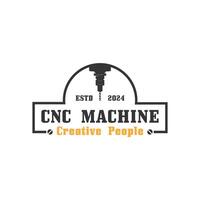 CNC Lathe machine Logo Computer Numerical Control modern 3D cutting technology design manufacturing industry cutting. This logo is ideal for cnc cutting maschines, woodworking industry, and similar. vector